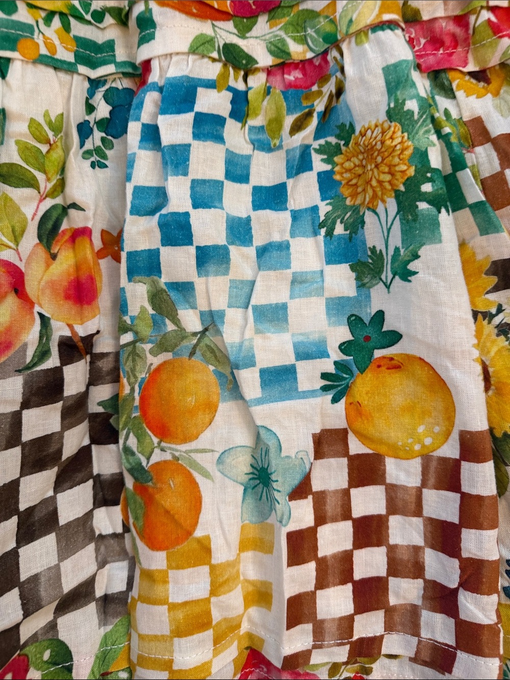 Anthropologie Floral, Fruit & Check Tiered Maxi Dress - Multicolor - Picture 4 of 7